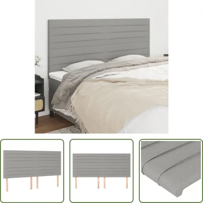Produktbild von The Living Store Kopfteile 4 Stk. Hellgrau 90x5x78/88 cm Stoff