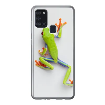 Produktbild von MuchoWow® Handyhülle Schutzhülle Hülle für Samsung Galaxy A21s Frosch - Tiere - Grün Silikon Softcase Handy Hülle - Hartschale