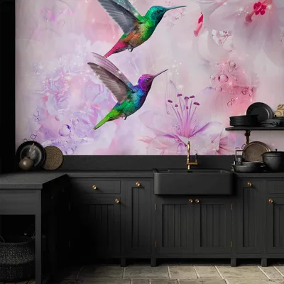 Produktbild von Vlies Fototapete - Colourful Hummingbirds (Purple) 350x245 cm Tiere g-B-0068-a-d