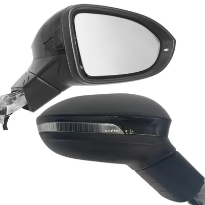 Produktbild von BILMAX Außenspiegel für Volkswagen Golf 8 2021–2024 Elektrisch Anklappbar, Blinker, Totwinkelassistent (BSM), Memory, Piano Black, 13+2 Pin, Rechts