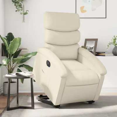 Produktbild von vidaXL Relaxsessel mit Aufstehhilfe Elektrisch Creme Kunstleder