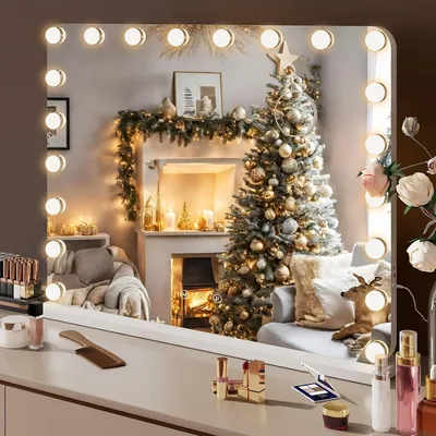 Immagine prodotto di Specchio da trucco - Specchio illuminato - Specchio da toilette - Specchio da trucco da tavolo - Specchio da parete