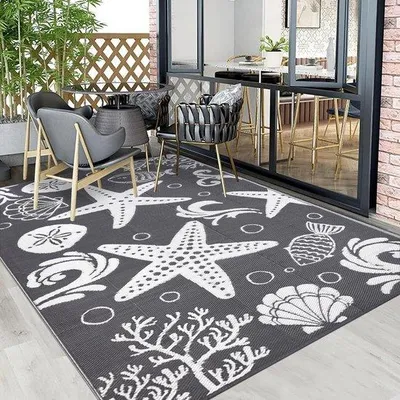 Productafbeelding van Famanu buitenkleed, 150 x 240 cm - Grijs, omkeerbaar, duurzaam