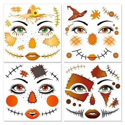 Productafbeelding van Tijdelijke tatoeages, boerderijdieren (4 stuks), geschikt voor carnaval en Halloween