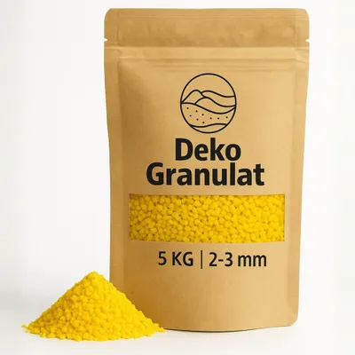 Productafbeelding van Deko-granulaat, geel, met een diameter van 2-3 mm, geschikt als decoratie voor vazen, glazen en andere decoratieve doeleinden
