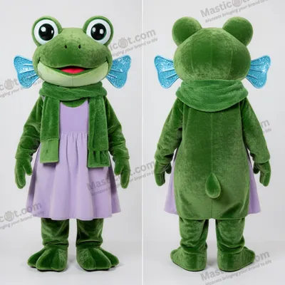 Produktbild von Moosgrüner, MASTICOT samtiger Frosch-Maskottchen-Kostüm
