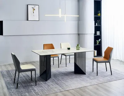 Produktbild von Essgruppe Esszimmertisch Designer 6x Kunstleder Stühle Esstisch 7tlg