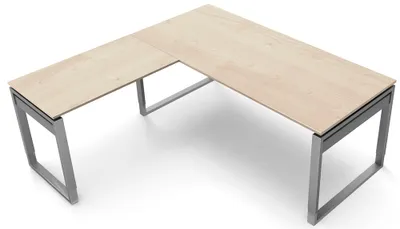 Produktbild von Kerkmann Schreibtisch 4053 Form 5 180x80x68-82 cm Bügel-Gestell höhenverstellbar mit Anbautisch Ahorn