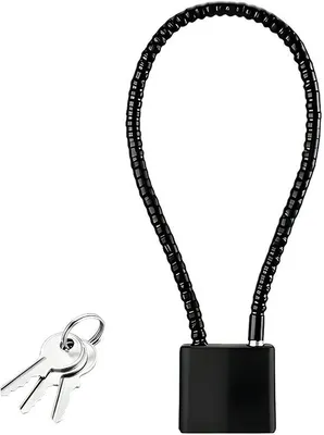 Obrázek produktu pro Kabelový zámek, 28 cm, černý zámek na kolo s klíčem.
