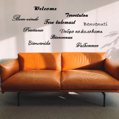 Willkommens-Wandaufkleber, Modell 040-076 – Decords, Produktansicht 1