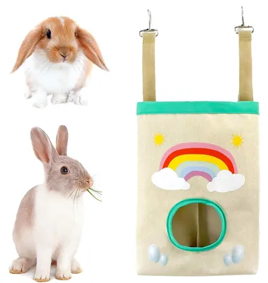 Heunetz für Kaninchen, hängende Heufuttertasche, 28 x 18 cm