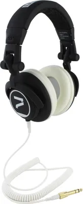 Produktbild von 7even Headphone black-white / Dj, Hifi, Sport Kopfhörer, dreh-klappbar, tauschbares Kabel, Rubber-F