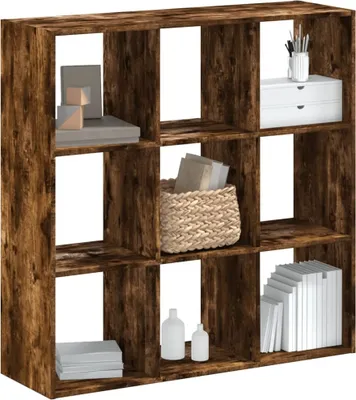 Obrázek produktu pro Maison Exclusive – knihovna z kouřového dubu 102 x 32 x 102 cm, dřevotřísková deska