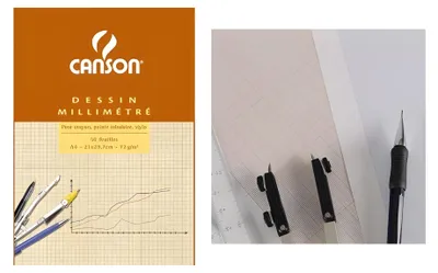 Image de CANSON C200067107 CANSON Bloc de papier millimétré, DIN A4, 90 g/m²