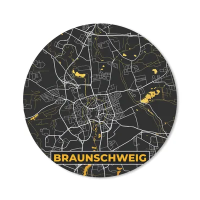 Produktbild von MuchoWow® Mauspad Mousepad Braunschweig - Stadtplan - Gold - Karte - Deutschland 20x20 cm - Mousepads - Maus Mat - Pad - Mausunterlage - Schreibtischmatte