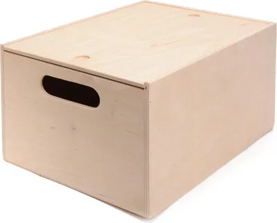 Produktbild von Playwood Holz Aufbewahrungskiste Spielzeugkiste mit Schiebedeckel und Griffen