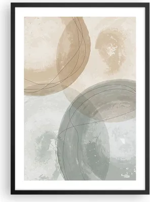 Produktbild von Gerahmtes Poster - Schwarzer Rahmen - Aquarell Räder Pastell - 50x70 cm - Wand Bild - Wanddeko - Wandbilder - Kunstposter - Wandposter - Bilderrahmen - Bilder - Kunstdruck - P2BPA50x70-4842