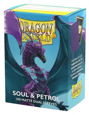 Obrázek produktu pro Matové ochranné obaly na karty Dragon Shield Dual Soul Petrol Standard 100 ks