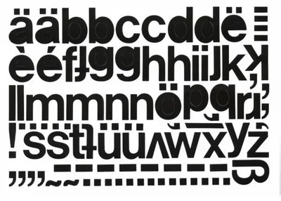 Produktbild von Aufkleber Kleinbuchstaben schwarz, Folie, 25 mm, 1 Bogen