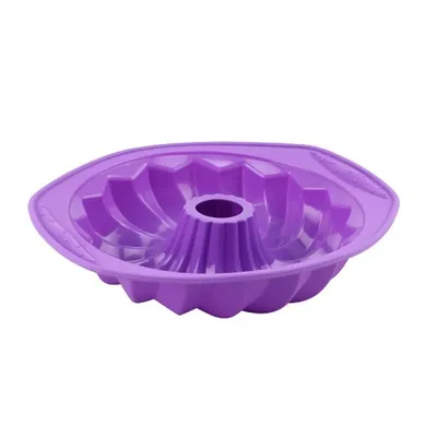 Produktbild von Gugelhupfform 22 cm Napfkuchenform Silikon Violett Backform Kuchenform Bundform