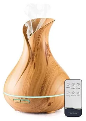Obrázok produktu pre Aroma difuzér, 550 ml rozprašovač vône, zvlhčovač esenciálnych olejov, aromaterapia, nastaviteľný výstup hmly, 7 úrovní farieb (550 diaľkové ovládanie)