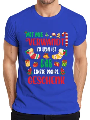 Zdjęcie produktu dla Powiązany prezent - Świąteczny prezent Świąteczna koszulka męska, Niebieski, XL