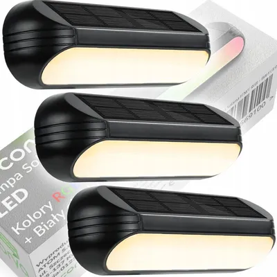 Produktbild von Decorya 3er-Set Solar Wandleuchten LED Außen IP65 RGB Warmweiß