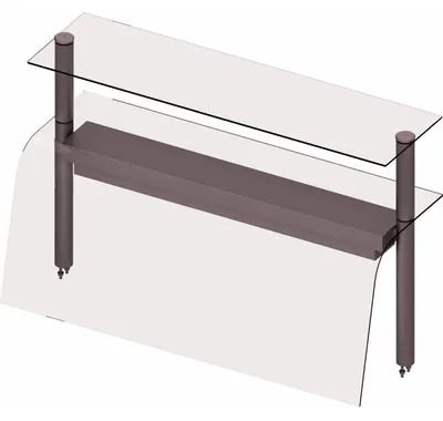 Produktbild von Doppel-Glas-Aufsatzbord mit Hustenschutz und Wärmelampe 990x455x700mm für Speisenausgabesysteme