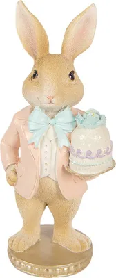 Productafbeelding van Clayre & Eef Decoratief figuurtje, konijn, 9x7x19 cm, beige, kunststof