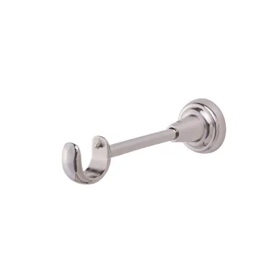 Produktbild von MDEKOR Wandträger 1-läufig Edelstahloptik R Wandhalter mit Metallmontageplatte für Gardinenstange 19 mm Abstand kürzbar