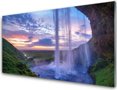 Produktbild von Acrylglasbilder 100x50 Wandbild Druck Wasserfall Landschaft