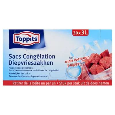 Produktbild von Toppits Diepvrieszakjes 3L 30 Stuks