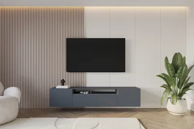 Produktbild von ALTDECOR TV-Schrank ELIO-W mit modernen Fronten, 200x40x41 Lowboard hängend, TV Möbel, TV Cabinet, Fernsehtisch, Fernsehschrank, TV Kommode, TV Tisch, TV Sideboard, TV Board - Graphite