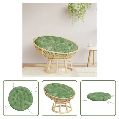 Immagine prodotto di The Living Store Cuscino rotondo con motivo a foglie Ø 100x11 cm Tessuto Oxford