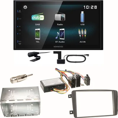 Produktbild von Kenwood DMX-125DAB USB DAB+ Einbauset für Mercedes C-Klasse W203 CLK W208 W209