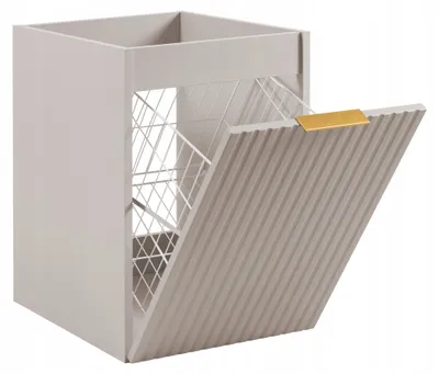 Produktbild von Rodan | Badezimmerschrank 40 cm - Beige - Badschrank mit Wäschekorb - MDF-Fronten