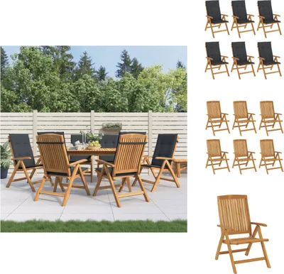 Immagine prodotto di vidaXL Sedie da giardino con cuscino 6 pz. Legno massiccio teak - sedie da giardino