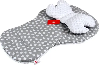 Produktbild von BABYLUX Kinderwagen 2 TLG SITZAUFLAGE Kissen f. Buggy Autoschale Einlage 7. Weiß + Herzen