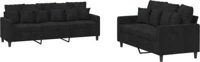 Produktbild von VidaXL 3201725, Schwarz, Schaum, Metall, Polyester, Polywood, Textil, 198 cm, 77 cm, 80 cm