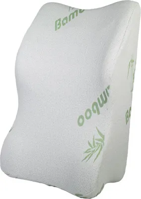 Image de Coussin anatomique pour le dos, pour chaise ou fauteuil, en mousse Memory Bamboo, 38 x 63 x 22 cm