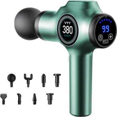 Produktbild von Massagepistole Tiefengewebe, 99 Geschwindigkeiten Massage Gun mit LCD-Touchscreen & 8 Massageköpfen, Tragbares Geräuscharmes Massagegerät