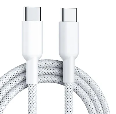 Obrázok produktu pre Nabíjací kábel USB-C, rýchle nabíjanie 60 W, nylonový dátový kábel, 1 meter, biely, univerzálny