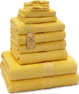 Obrázek produktu pro Sada ručníků Green Mark (10 kusů) – 100% bavlna – 4 ručníky o rozměrech 50 x 100 cm