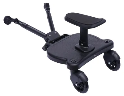 Produktbild von Baby-Buggy-Fahrbrett, 2-in-1-Design, höhenverstellbar, schwarz