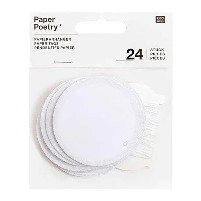 Produktbild von 24 runde glitzernde Papieranhänger