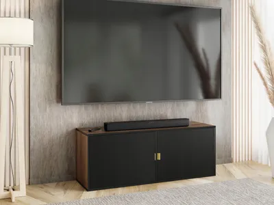 Produktbild von KierMoebel Tv Schrank LUNO 2, Modern Lowboard Eiche Craft Gold & Schwarz  104,9x42x38,8 cm