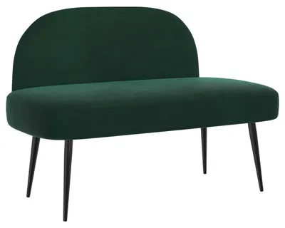 Image de Banc rembourré avec dossier Vert foncé 110 x 60 x 76 cm Velours