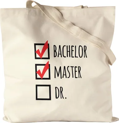Produktbild von Master Abschluss Jutebeutel Stoffbeutel Canvas Lustig Check-Liste Geschenk Dr Doktorand Masterabschluss Absolvent