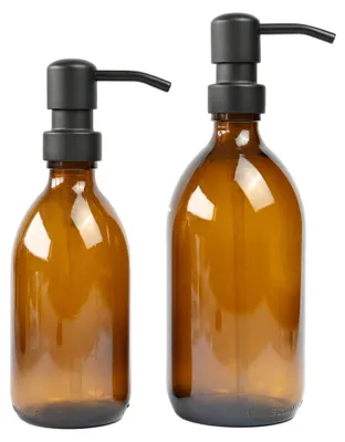 Imagen del producto de Dispensador de jabón con bomba de acero inoxidable - Juego de 300 + 500 ml, color