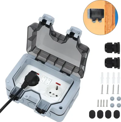 Presa Elettrica Esterna IP66 - Impermeabile, 220V/16A, Con Connettore, Per Giardino O Bagno - Foto 9